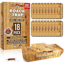 Roach Traps Indoor Sticky (18 Pack) - Glue Traps for Roaches Bug Traps with Roach Bait Traps - Long Lasting Non-Toxic Children and Pet Friendly - Trap a Pest