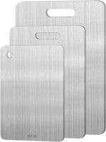Stainless Steel Cutting Board Set for Kitchen, 3-Piece Double Sided Board