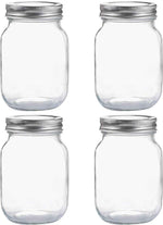 yingerhuan glass regular mouth mason jars with silver metal lids for sealing and food storage 4 pack