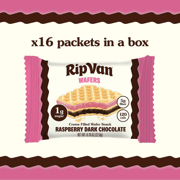 Raspberry and Dark Chocolate Wafer Cookies, 16 Count, Individually Wrapped