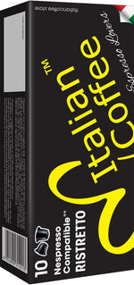 Italian Coffee pods for Nespresso Original machines, 100 Ristretto regular pods