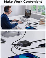 UGREEN 100W USB C Charging Station, 6-Port GaN Desktop Charger with 4 USB-C & 2 USB-A, Smart Power Distribution for MacBook Pro/Air, Dell XPS, iPad, iPhone 17/16/15, Galaxy S25/S24, Pixel 10/9