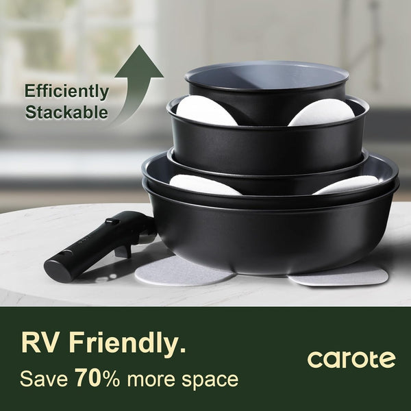 19-piece ceramic cookware set with non-stick coating and induction compatibility