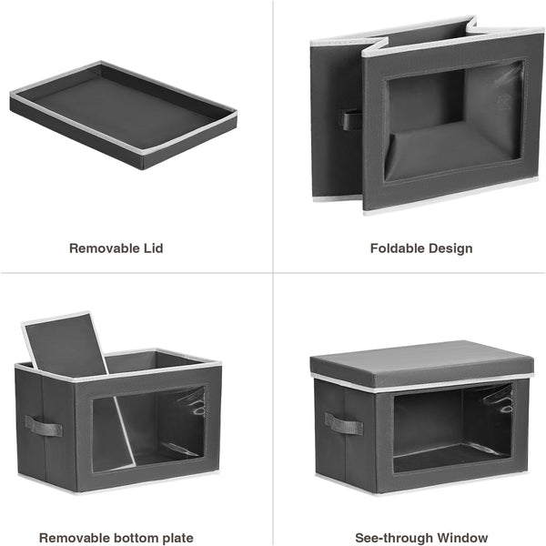Storage bins with lids for home and office organization
