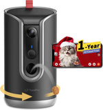 2K Pet Camera Treat Dispenser, 360°View Dog Camera with Phone App, 5G&2.4G WiFi 2-Way Talk Pet Cam Indoor for Cats Remote Treat Tossing, Motion Alerts, Auto Tracking