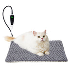 Cat Heating Pad with adjustable temperature and timer options, 18x18 inch, indoor, waterproof and flame-retardant PVC core