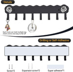 Key Holder Hooks Organizer Hanger Rack Wall Mounted with 8 Hooks, Adhesive Key Holder for Wall, No Drill Modern Key Holder Wall Mount, for Entryway, Kitchen, Hallway, RV Decor （Medium）