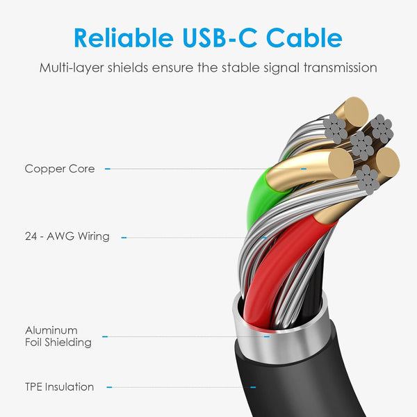 25W USB-C Fast Charger Block with C-to-C Cable for Galaxy S24/S23/S22, Pixel 8/7, iPhone 17/16/15