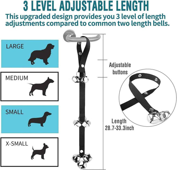 BLUETREE Dog Doorbells Premium Quality Training Potty Great Dog Bells Adjustable Door Bell Dog Bells for Potty Training Your Puppy The Easy Way - 7 Extra Large Loud 1.4 DoorBells