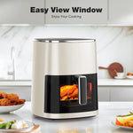 Air Fryer, 6QT Square Airfryer with Visual Window, 400°F Fast Heating Air Fryers Oven with Timer, Auto-Off, Non Toxic & Non Stick, Multiple 12 Modes for Roast, Bake, Dehydrate, Fry, Reheat