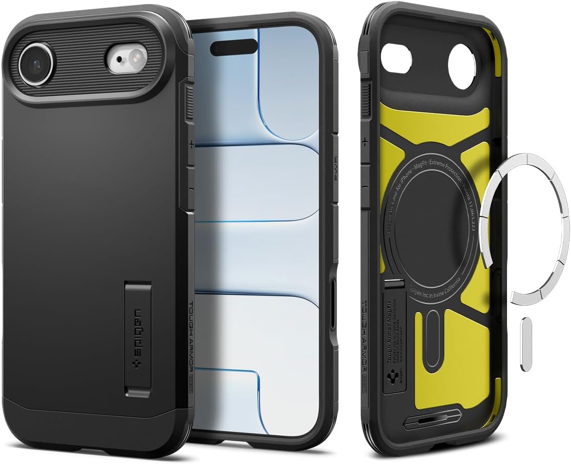 Spigen for iPhone 17 Pro Max Case, Tough Armor T MagFit [Camera Control Button] [Compatible with Magsafe] - Black