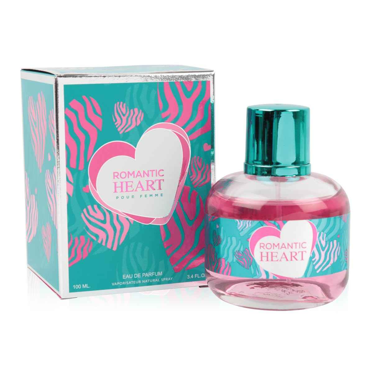 Romantic Heart Perfume for Women - Sweet Fruity Floral Eau de Parfum - 100ml / 3.4 fl oz