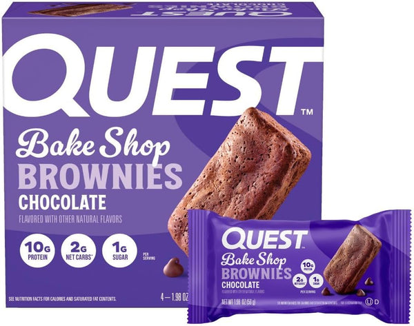 Quest Nutrition Bake Shop Chocolate Brownies 10g Protein 10 Count