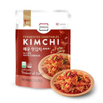 Spicy fermented kimchi napa cabbage in convenient pouches for ramen and stir-fries