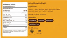 Mixed nuts in shell assortment, 2 pounds, premium walnuts, almonds, hazelnuts, pecans, and Brazil nuts
