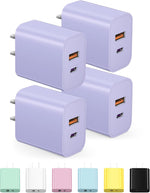 [4 Pack] USB C Charger Block Charging Block Type C Charger 20W Wall Chargers for iPhone Air/17/17 Plus/17 Pro/17 Max/16/16 Plus/16 Pro Max/15/15 Pro Max/14/13/12/Samsung/Android