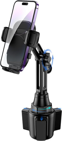 bokilino Cup Phone Mount for Car, [Upgraded Version] Universal Cup Phone Cradle Holder with Long and Adjustable Neck, Friendly Compatible with Cell Phone iPhone, Samsung, Google and All Smartphones