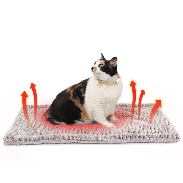 Self-heating cat pad, 27.5" x 18.5", thermal heated cat mat, extra warm pet mat for outdoor and indoor use