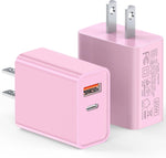 Dual Port USB C Wall Charger Block for iPhone and Samsung