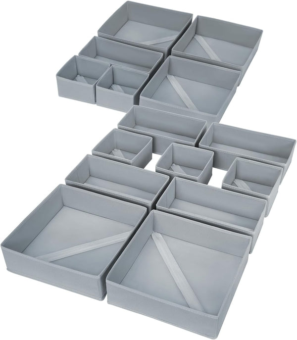 Beige Non-Woven Fabric Drawer Organizer Set of 12