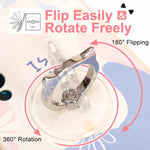 EI Sonador clear phone ring holder for cat phone with transparent stand finger grip, 1 silver + 1 rose gold