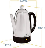 West Bend Electric Percolator Classic Style Coffee Maker with Stainless Steel Parts and 12-Cup Capacity