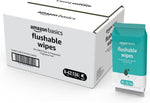 Amazon Basics Flushable Adult Toilet Wipes, Fragrance Free, 42 Count (Pack of 8) (Total 336 wipes) (Previously Solimo)
