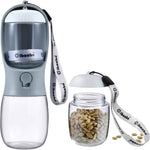 Dog Water Bottle with Food Container, Travel Puppy Water Bowl, Portable Pet Dispenser, Dog Gift Stuff Accessories Items, Puppy Essentials Necessities for Yorkie Cat Walking and Hiking