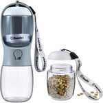 Dog Water Bottle with Food Container, Travel Puppy Water Bowl, Portable Pet Dispenser, Dog Gift Stuff Accessories Items, Puppy Essentials Necessities for Yorkie Cat Walking and Hiking