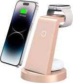 3 in 1 Charging Station for iPhone, Wireless Charger for iPhone 17 16e 16 15 14 13 12 11 X Pro Max & Apple Watch - Wireless Charging Station for AirPods 4 3 Pro