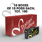 Italian Coffee pods for Nespresso Original machines, 100 Ristretto regular pods