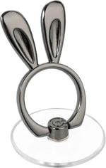Cat Phone Ring Holder - EI Sonador Clear Cell Phone Ring Holder Transparent Stand Finger Grip (1 Silver + 1 Rose Gold Cat)