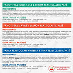 Purina Fancy Feast Seafood Classic Pate Grain Free Wet Cat Food Variety Pack - 24 cans, 3 oz. each