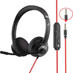 usb headset with noise cancelling microphone for pc laptop headphones black