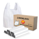 Plastic Bags - 100 Pack (11.5'x 6.5" x 21') with Handles for Small Business, Restaurants, Grocery & Trash