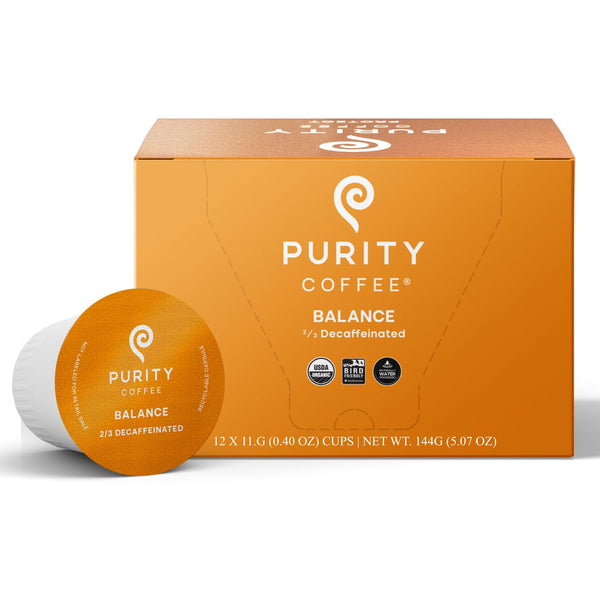 Purity Coffee FLOW Original Medium Roast K Pod Capsules 12ct Box Specialty-Grade USDA Organic Arabica Blend