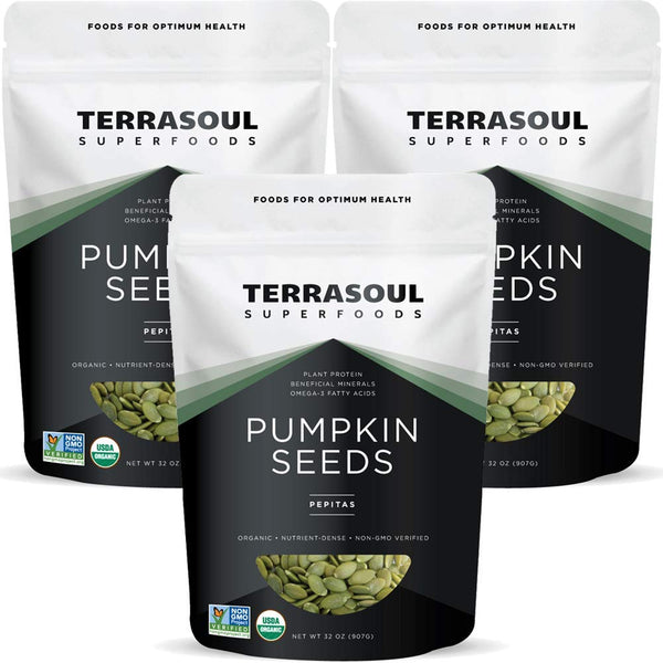 Terrasoul Superfoods Organic Pumpkin Seeds, 2 Lbs - Shelled, Raw, Unsalted, Premium Quality