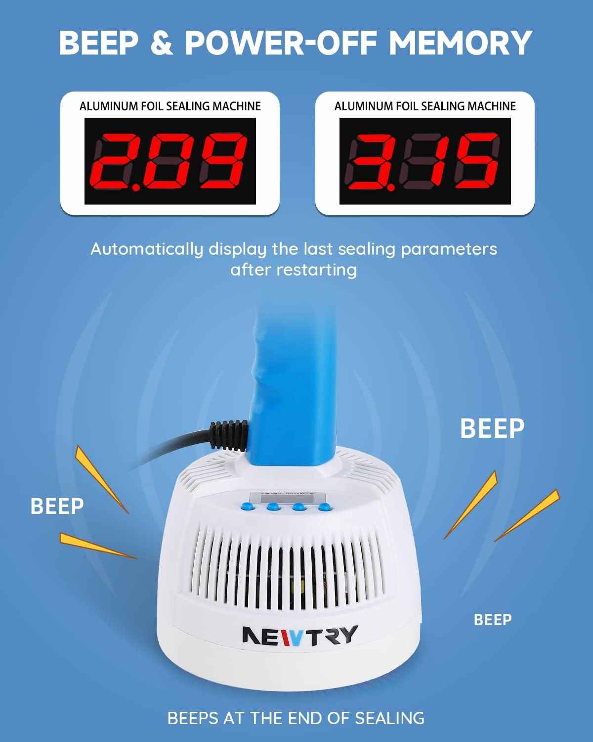 NEWTRY 110V Induction Sealer 20-100mm Handheld Machine for Sealing Bottles and Caps