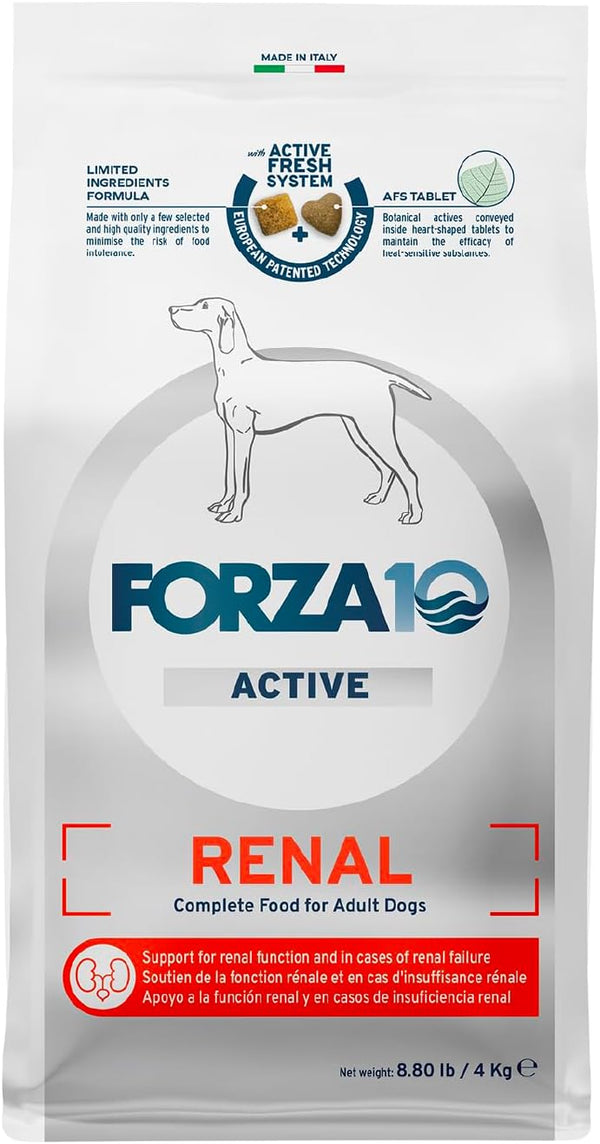 Limited Ingredient Dog Food with Omega-3, Non-GMO, Dry Food for Kidney Support, Forza10, 8.8 lb, Made in Italy