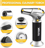 TBTEEK Butane Torch with Safety Lock & Adjustable Flame for Cooking, BBQ, Baking, Brulee, DIY Soldering