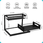 realinn black 2-tier under sink organizer with pull-out cabinet storage and slide-out shelf for small kitchens