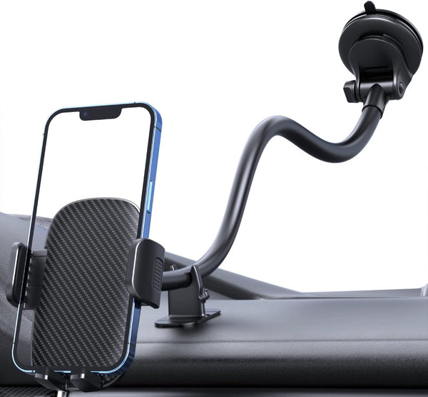 Qifutan Cell Phone Holder for Car Mount with Long Arm and Anti-Shake Stabilizer