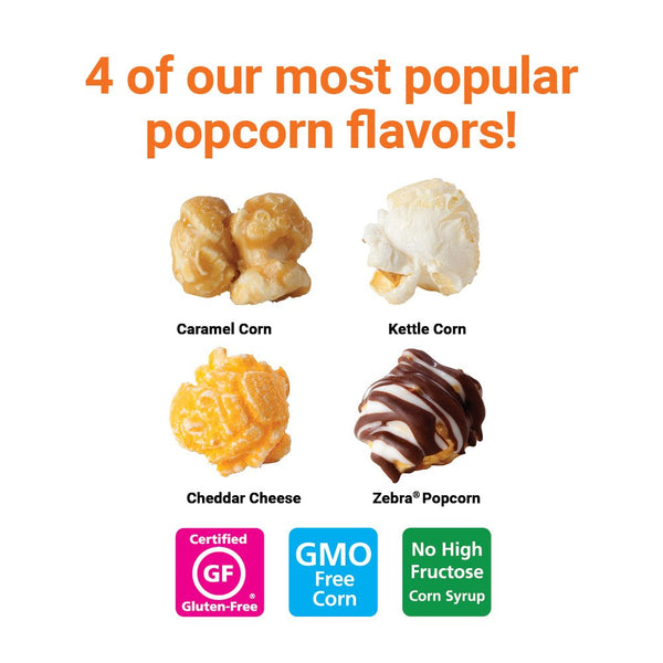 Popcorn Variety Pack with 12 Mini Cones