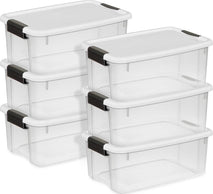 Sterilite 6-Pack Ultra Latching Box Storage Containers for Home and Office