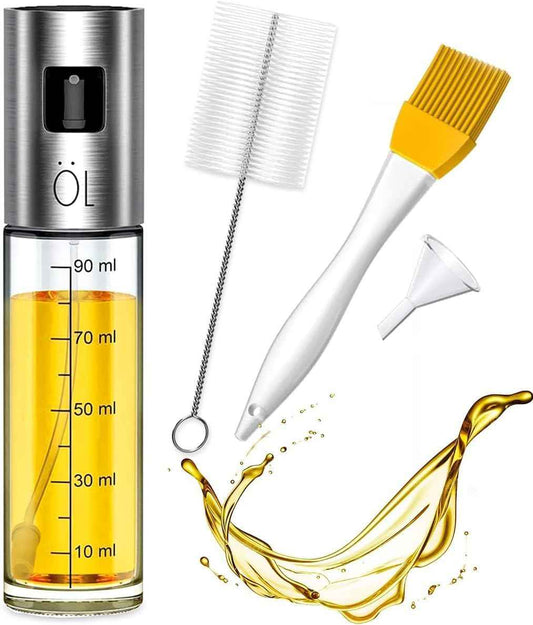 Oil Sprayer for Cooking, 3.38oz/ 100ml Olive Oil Spray Bottle for Kitchen Glass Bottles for Cooking/Salad/Barbecue