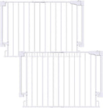 Cumbor 29.2–43" Baby Gate for Stairs, Wall-Mounted (Drill Required), Expandable No Bottom Bar Dog Gate, Auto Close Extra Wide Walk Thru, Pet & Toddler Proof Gate, Top & Bottom of Stairways (White)