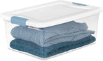 Sterilite 12-Pack Latching Box Storage Containers for Closet, Bathroom, and Office