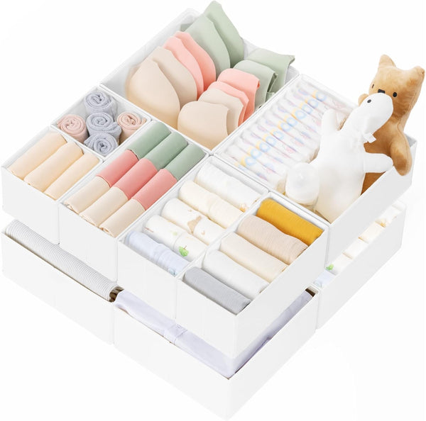 Drawer Organizer Clothes, 10 Pack Dresser Organizer for Baby Clothes and Storage