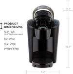 Compact single-serve K-Cup pod coffee maker with 3 brew sizes and smart start feature