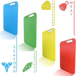 Color-coded cutting boards set of 4 with holder, BPA-free, dishwasher safe